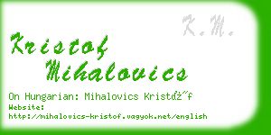 kristof mihalovics business card